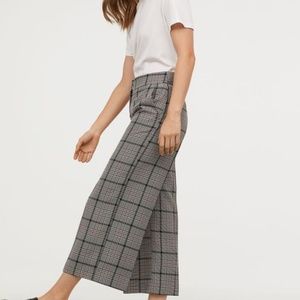 H&M PLAID WIDE LEG TROUSERS